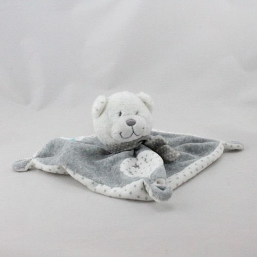 Doudou plat ours blanc - , gris