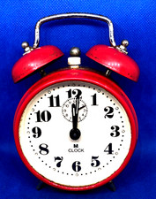 VINTAGE Réveil M CLOCK Mécanique Remontage Manuel Rouge Wecker Alarm clock RED