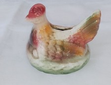 Tirelire À Casser Ancienne Poule Sur Son Nid Barbotine