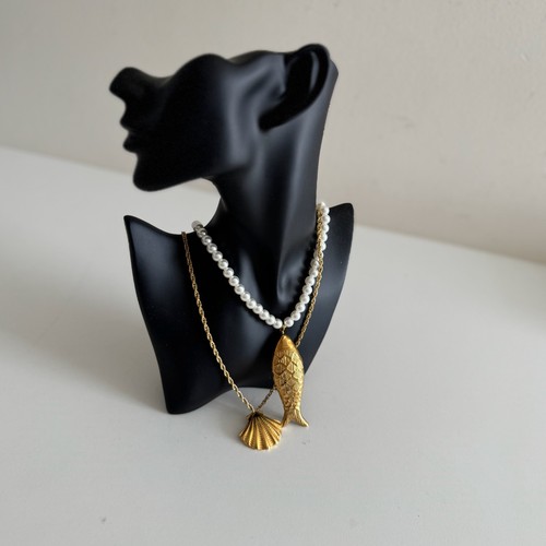 Collier perles pendentif - perles,