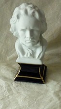 BUSTE EN BISCUIT BEETHOVEN THARAUD SOCLE PORCELAINE DE LIMOGES**