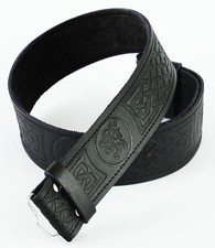 Ceinture En Cuir Embossée Celtique Ajustable Pour Kilt Robe Des Highlands