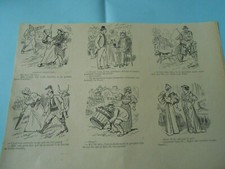 Gravure 1894 - Croquis Bicyclette chien attelé La Corrida Petit Sucrier 