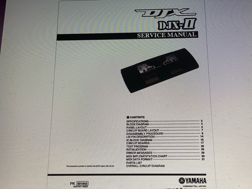 Yamaha djx service - djx-2, manual