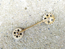 ANCIENNE ROULETTE DOUBLE LAITON A PATISSERIE - OUTIL USTENSILE DE CUISINE -