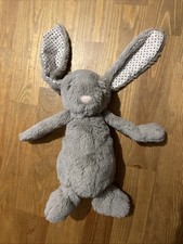 MC DOUDOU PELUCHE DAMART LAPIN GRIS Blanc POIS ROUGE NOIR 32/45 cm Nez Rose