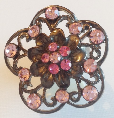 Bague couleur bronze fleur - couleur,