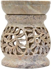 Brûle-parfum bombé Diffuseur pour bougies chauffe-plat hauteur 11cm Grille dé...