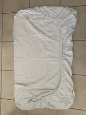 Protège matelas/drap housse blanc carré blanc 140x190 coton épais type flanelle