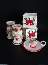 2 VTG 5" ANGEL CANDLE HOLDERS