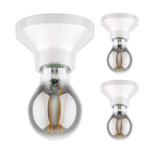 Plafonnier douille lampe - 3x, plafonnier/douille