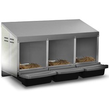 Pondoir pour poules 3 emplacements nichoir en métal avec fond