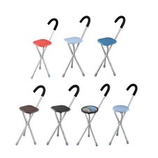 Canne pliante avec siège siège de chaise à béquille à trois pieds pour