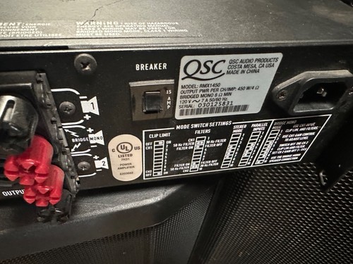 Qsc audio rmx 1450 - qsc, channel