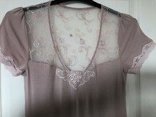 Neuf LISE CHARMEL Romantique Chemise de nuit dentelle micromodal Taille 38 S