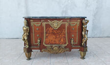 Commode Louis XVI style Jean-Henry Riesener en hêtre bronze et marbre 20ème