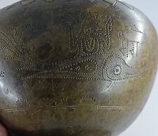 Ancien Pot en Bronze Art Asiatique Inde Antique Vase Vintage Décor Rare
