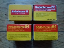Lot 4 pellicules photo KODAC Kodachrome II 25 64 diapositives 36 poses anciennes