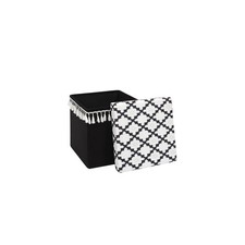Pouf Pliable & Coffre "mirage" 38cm Noir & Blanc