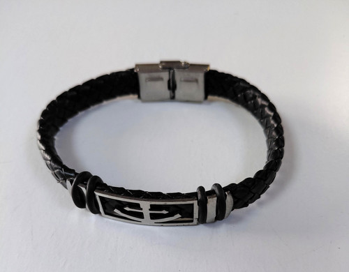 Bracelet cuir véritable noir - véritable,