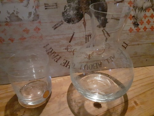 Ancien carafe verre - +,