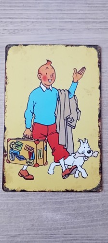 Tintin plaque métal - tintin,