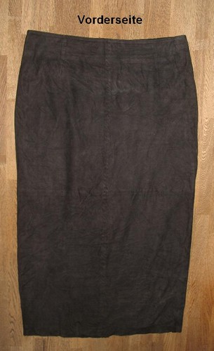 Maxirock cuir noir - cuir,