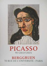 Pablo PICASSO : Portrait de femme (Dora Maar), Affiche en lithographie