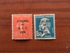 France num Yvert 264-265 ** MNH Bureau international du Travail Année 1930