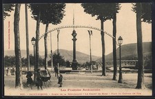 CPA Saint-Girons, Buste de la République et pont de chemin de fer 