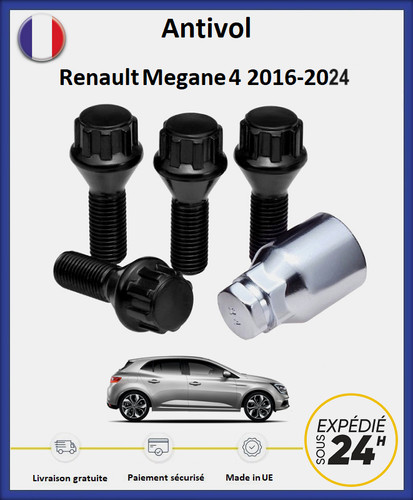 écrous antivol roues noir - de,