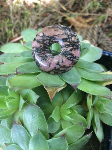 Rhodonite donut pendentif - donut,