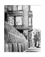 G1693 Mur de Berlin, 1962. Bernauer Strasse. Photo argentique