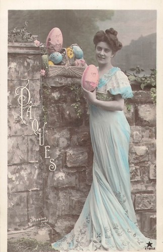 Enamelling easter woman bun - enamelling,