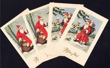 REF AF NOEL II -30- ensemble de 4 cartes postales anciennes vierge du père NOEL