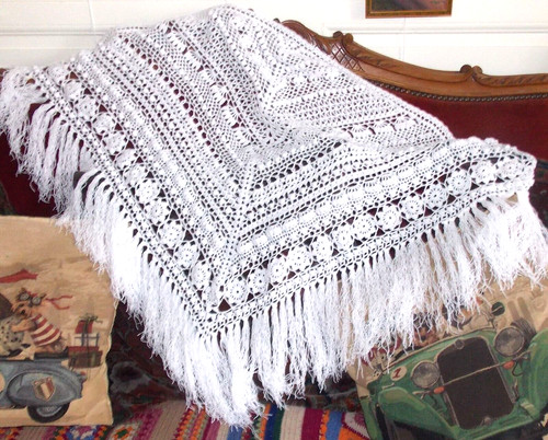 Chale etole crochet fait main - chale,