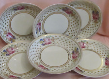 6 assiettes creuses porcelaine ancienne Manufacture Royale Limoges décor floral