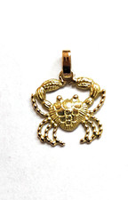 pendentif cancer or jaune 18