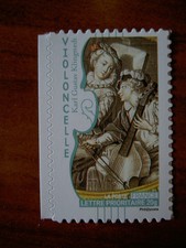 France Autoadhésifs Yvert num 392 Art la Musique Annee 2010  Viole de gambe Klin
