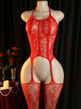 Sexy Red Fishnet Halter