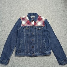 GAP + Pendleton Veste En Jean Femme XS Bleu Foncé Jean À Carreaux Trucker