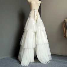 Femme Ruffles Maille Dentelle Long Drapé Jupe Superposé Différencié Tulle Tutu