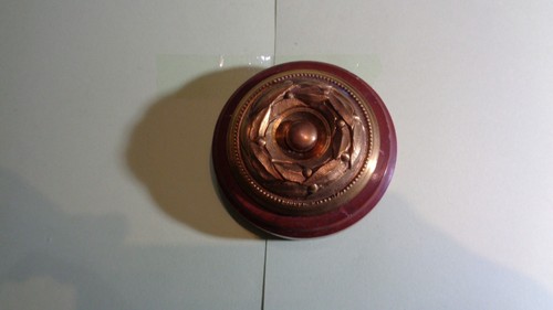 Sonnette ronde marbre rouge - sonnette,