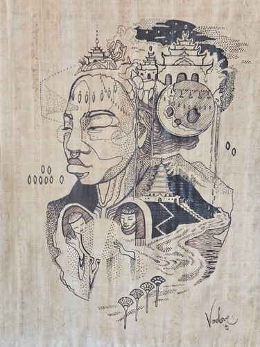 Vondove original ink drawing - original,