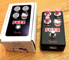 Pédale d'effets de distorsion Fender Hello Kitty noire fuzz pédale du Japon n...