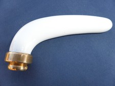 Poignée béquille porcelaine blanche et laiton porte carré de 6