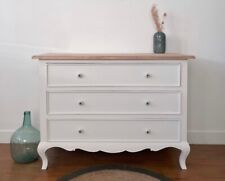 meubles Commode en bois et peinture liberon blanc crème