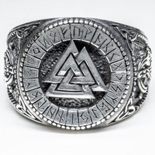 Bague Signet Odin En Argent