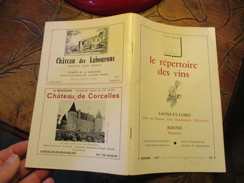 Repertoire des vins crus - des,