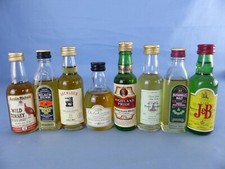 Lot de 7 mignonnettes WHISKY Dalwhinnie Aberlour Port Dhubh Bushmills J&B